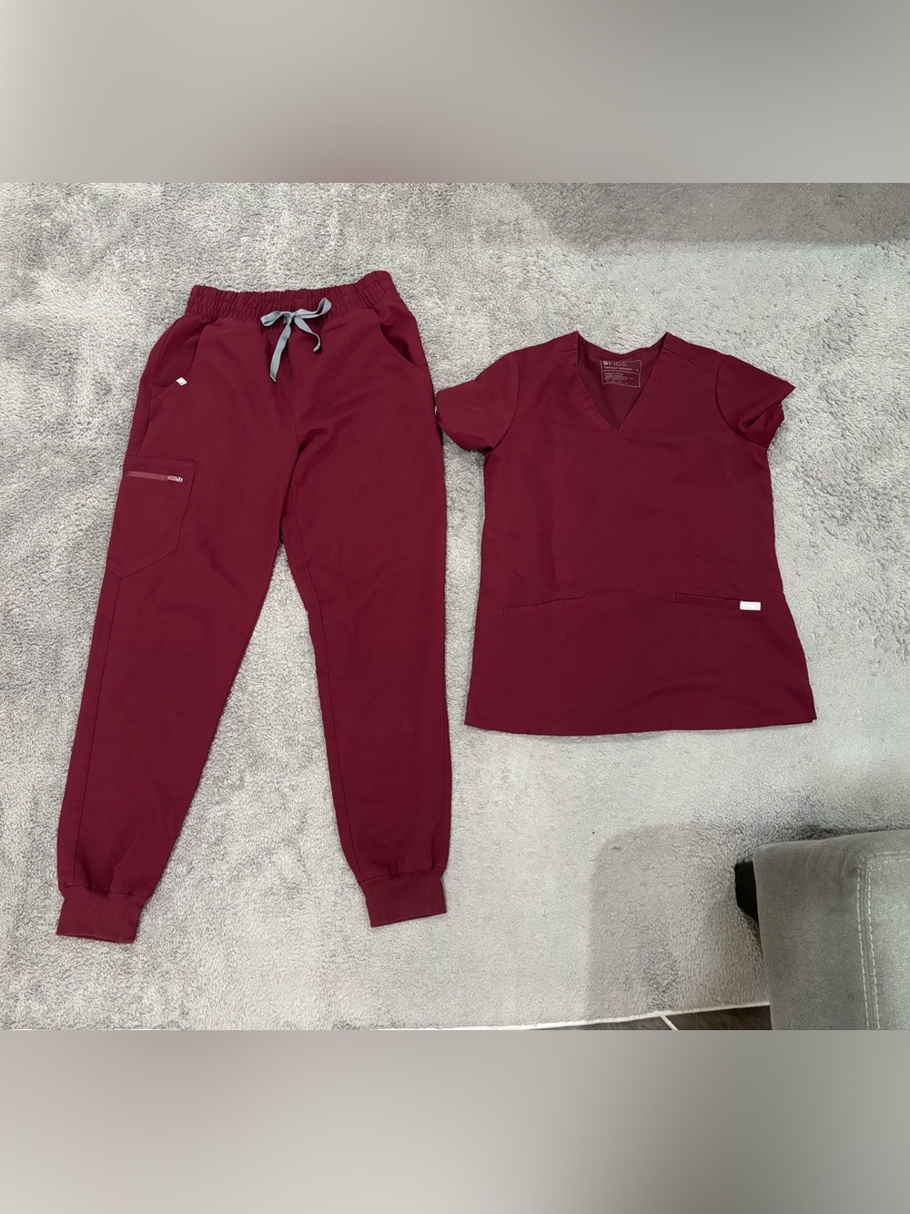XS/S FIGS Burgundy Scrub Set